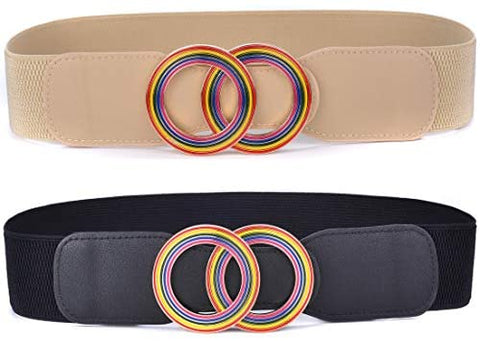 2 Pack Women’s Elastic Stretch Waist Belts