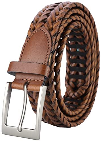 Mens Belt,Lavemi Leather Woven Braided Belts for Men Casual Jeans Dress Golf,Gift Boxed