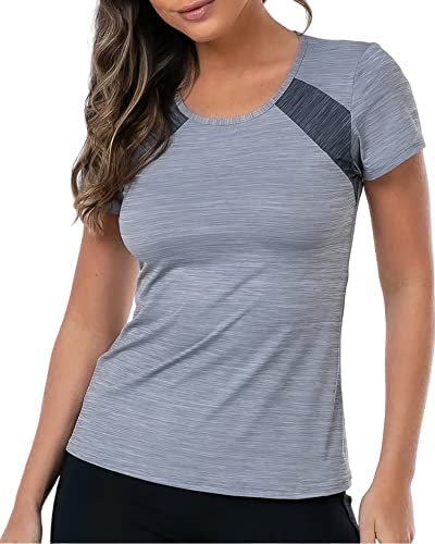 Womens Workout Short Sleeve T Shirts Smoothy Quick Dry Running Tennis Shirt Tops