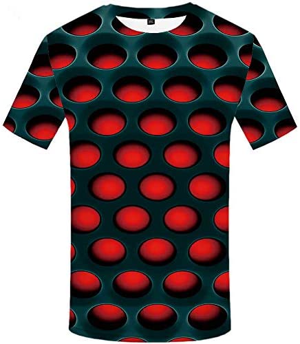 Unisex 3D Printed Graphic Round Neck Short Sleeve T-Shirt Novelty Casual Top Tee