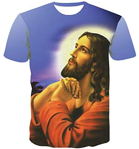 Unisex 3D Printed Graphic Round Neck Short Sleeve T-Shirt Novelty Casual Top Tee