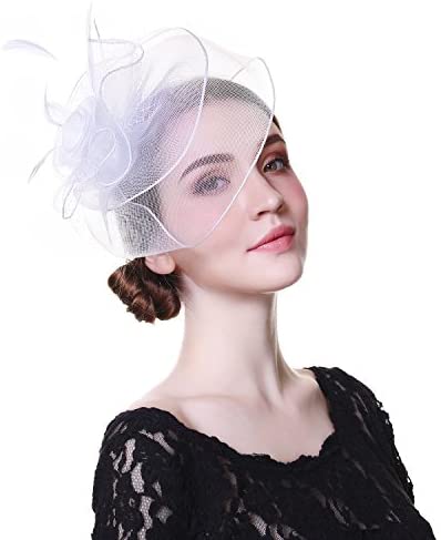 AWAYTR Fascinator Hat Mesh Flower Headwear Tea Party Hats for Woman Mesh Derby Church Cap