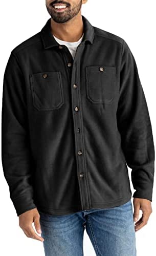 Zwurew Men's Winter Coats Warm Sherpa Fleece Jacket Casual Turn Down Collar Button Outwear Lightweight Soft Coat with Pockets