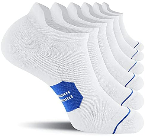 CelerSport 6 Pack Men's Running Ankle Socks with Cushion, Low Cut Athletic Sport Tab Socks