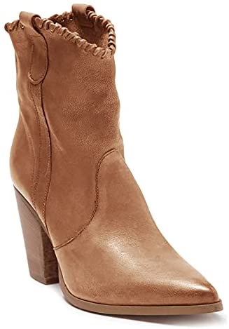 Womens Chunky Block Heel Ankle Boots Faux Leather Pointed Toe Booties High Top Comfortable Solid Shoes