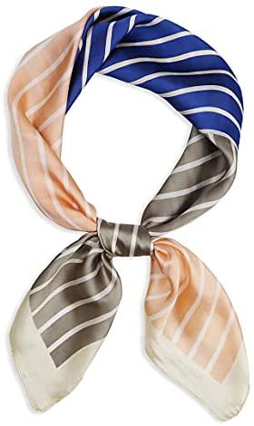 Vabovin 27.5" Silk Feeling Scarf Medium Square Satin Headscarf Fashion Pattern Hair Scarves and Wraps for Women