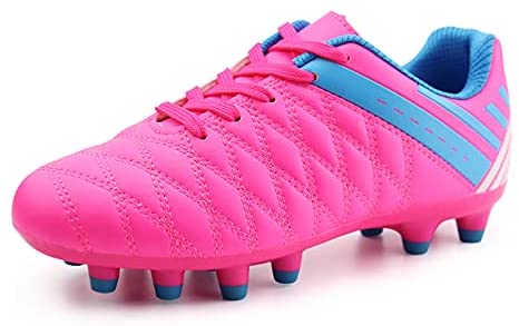 brooman Kids Athletic Soccer Cleats Boys Girls Outdoor Firm Ground Football Shoes