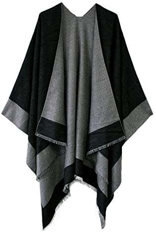 Women's Shawl Wrap Poncho Ruana Cape Cardigan Open Front Coat for Fall Winter Holiday