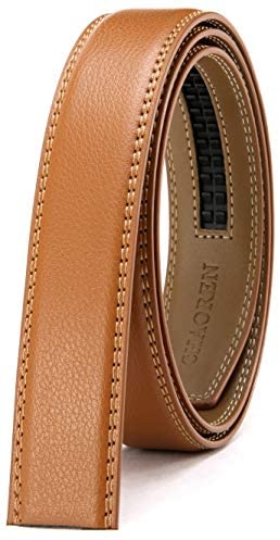 CHAOREN Ratchet Belt Strap Only 1 1/8”, Replacement Leather Belt 1.25" without Buckle