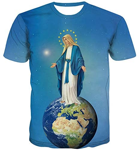 Unisex 3D Printed Graphic Round Neck Short Sleeve T-Shirt Novelty Casual Top Tee