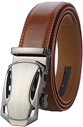 Lavemi Men's Real Leather Ratchet Dress Belt with Automatic Buckle,Elegant Gift Box