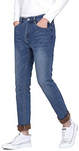Men’s Flannel Lined Jeans Men’s Slim Fit Tapered Fleece Lined Jeans