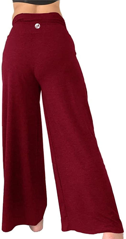 Women's High Waist Wide Leg Yoga Pants Comfy Loose Fit Workout Running Lounge Pants with Pockets