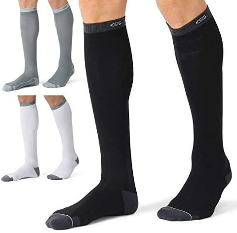 CELERSPORT 3 Pairs Compression Socks 20-30mmHg for Men and Women Nursing Socks