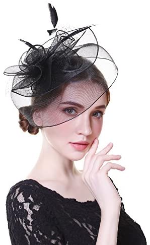 AWAYTR Fascinator Hat Mesh Flower Headwear Tea Party Hats for Woman Mesh Derby Church Cap