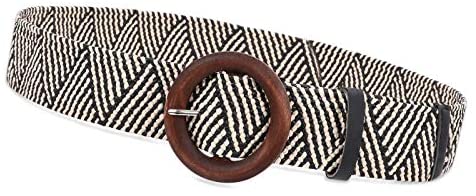 Fashion Wide Straw Woven Elastic Stretch Waist Band Belt Summer Bohemian Ladies Beach Dress Belts