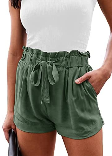 Shorts for Women Comfy Drawstring Casual Elastic Waist Pocketed Shorts Summer Beach Lightweight Short Lounge Pants