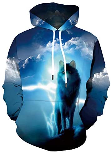 Unisex Funny 3D Hoodies Pullover Hooded Sweatshirt with Pockets Long Sleeve