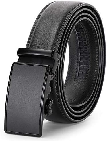 Men's Sliding Dress Belt Fashion Brown Leather Belt For Jean Rathet Leather Belts for Men