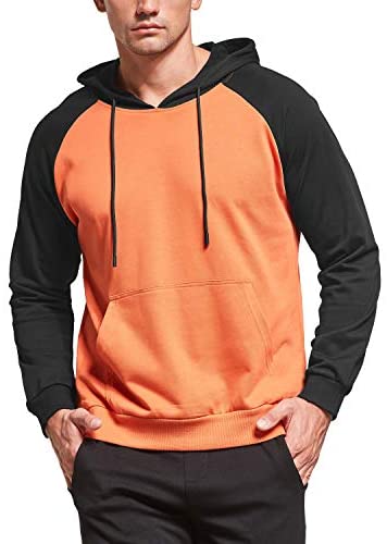 Mens Casual Pullover Hoodie Long Sleeve Cotton Hooded