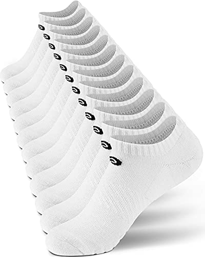 PAPLUS Womens and Mens No Show Socks (6 Pairs), Cushioned Running Athletic Low Cut Socks No Slip