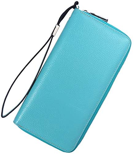 Lavemi Women's RFID Blocking Leather Zip Around Wallet Large Phone Holder Clutch Travel Purse Wristlet