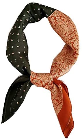 FONYVE Silk Feeling Scarf Medium Square Satin Head Scarf for Women 27.5 × 27.5 inches