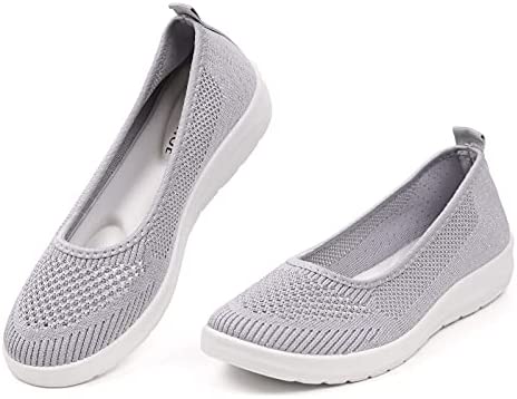 MUSSHOE Women's Slip on Casual Sneakers Comfortable Tennis Shoes Work Nurse Flat Shoes