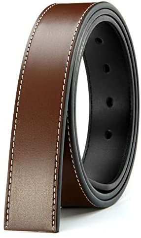 CHAOREN Leather Belt Strap Without Buckle, Reversible Belt Replacement 1-1/8", 1-3/8" Wide