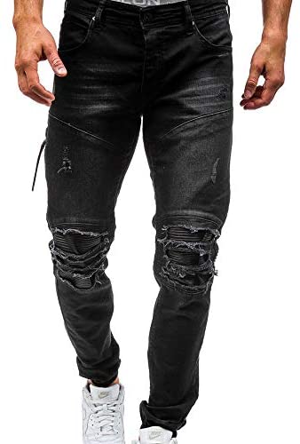 Men's Washed Jeans Hole Trousers Cotton Casual Fashion Pants