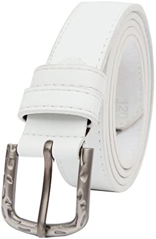 Beltox Fine Women's Solid Stitched Belt 1.1” Wide Alloy Buckle with Gift Box