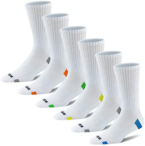 Men's 6-Pack Performance Cushioned Athletic Crew Socks