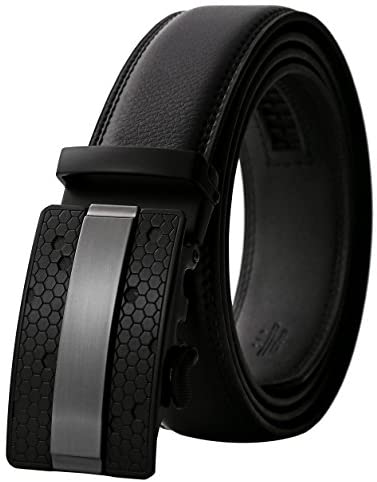 Lavemi Men's Real Leather Ratchet Dress Belt with Automatic Buckle,Elegant Gift Box