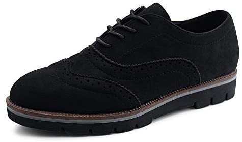 Women Lace Up Oxford Shoes Wingtip Brogue Walking Shoes