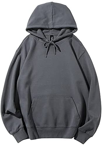 Men's Fleece Ultimate Pullover Hoodies - Heavyweight Cotton Plain Hooded Sweatshirt Blank Essentials Hoodie for Men