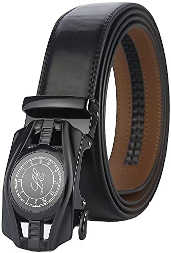 Lavemi Men's Real Leather Ratchet Dress Belt with Automatic Buckle,Elegant Gift Box