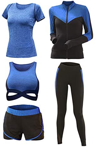 Women's Yoga Gym Suit - 5pcs Set