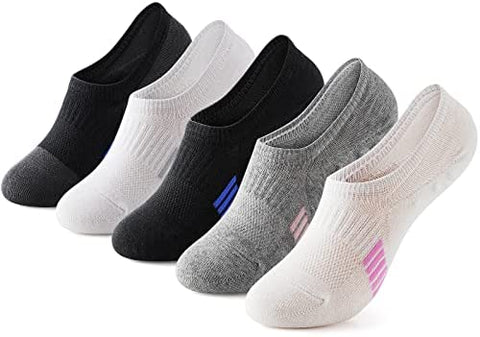 Gonii No Show Socks Womens Running Athletic Non Slip Line Flat Boat Socks 5 -Pairs