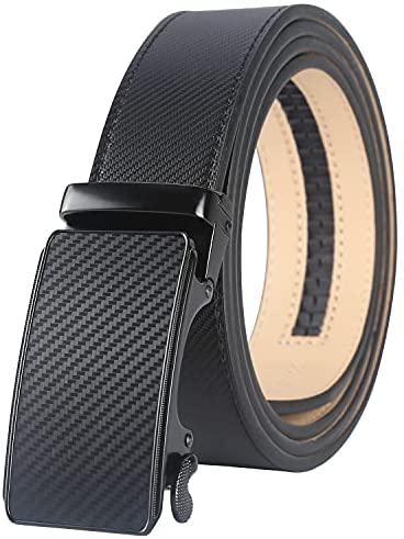 Lavemi Men's Real Leather Ratchet Dress Belt with Automatic Buckle,Elegant Gift Box