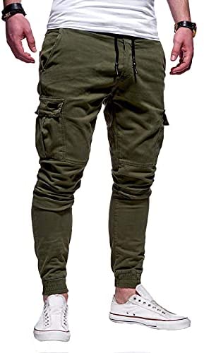 Mens Joggers Pants Casual Trousers - Cargo Pants Athletick Long Patns Pocket Running Workout