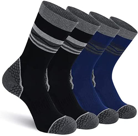 CS CELERSPORT 4 Pack Men's Merino Wool Hiking Socks with Cushion Warm Winter Thermal Boot Crew Socks