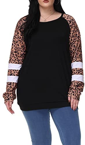 Plus Size Tunic Tops for Women Long Sleeve Fall Crewneck Tunics Sweatshirts to Wear with Leggings