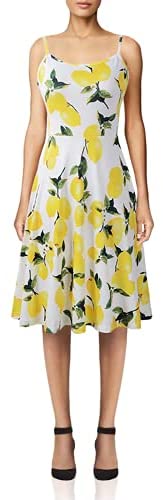 TIMSEM Women's Sleeveless Adjustable Strappy Summer Floral Flared Swing Dress