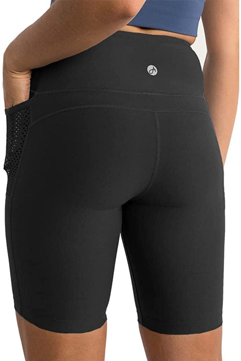 Womens Mesh Stretch 7 inch Yoga Shorts Workout Running Slim Tights with Pockets