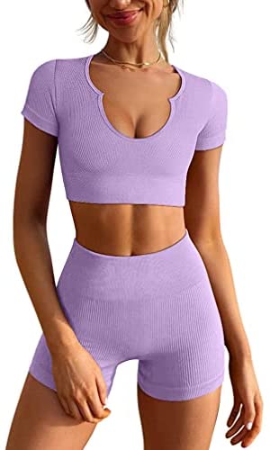 Women's  High Waist Sports Shorts Sets