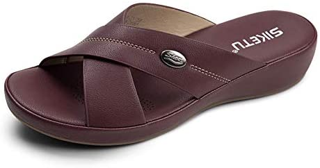 Women's Wedge Sandals Comfortable Soft Leather Platform Shoes Summer Outdoor Open Toe Cross-Strap Slide Sandal