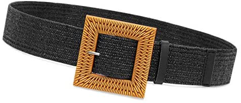 Fashion Wide Straw Woven Elastic Stretch Waist Band Belt Summer Bohemian Ladies Beach Dress Belts