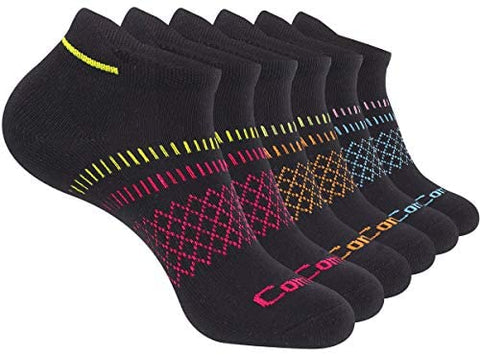 Womens Ankle Socks Cotton 6 Pairs Athletic Running Cushioned Socks With Tab