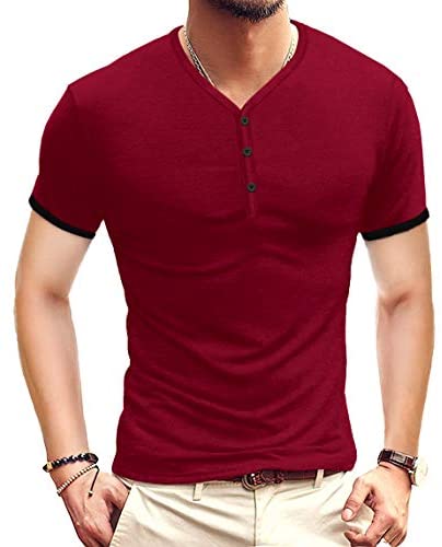Mens Casual Slim Fit Basic  Short/Long Sleeve Cotton T-Shirt