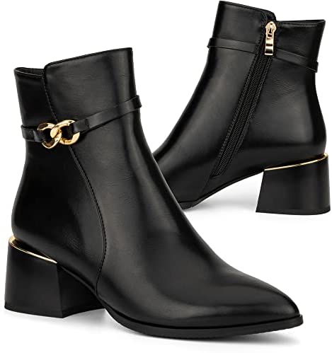 Torgeis Women’s Mindy Fashion Supple faux leather, Pull-on Lug Boots, Pointed, Rubber Outsole